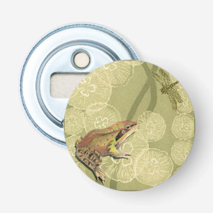 Décapsuleur Grenouille et libellule sur des nénuphars