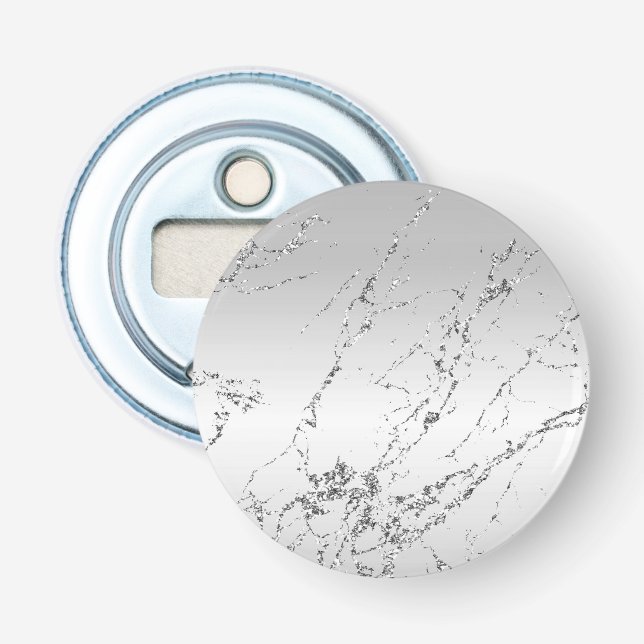Décapsuleur Gris Argent Pailleté Faux Brillants (Devant)