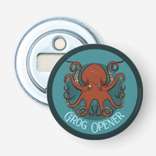 Décapsuleur Grog Opener Cartoon de Tentacles de pieuvre rouge