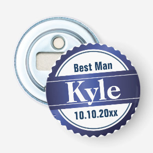 Décapsuleur Groomsman Blue Wedding Party Monogramme