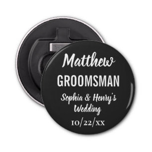 Décapsuleur Groomsman Modern Black Bachelor Party Mariage
