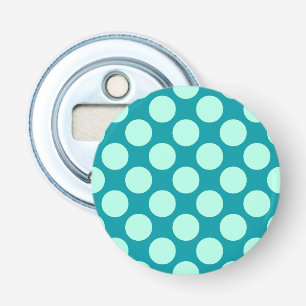 Décapsuleur Gros points rétro - turquoise et aqua