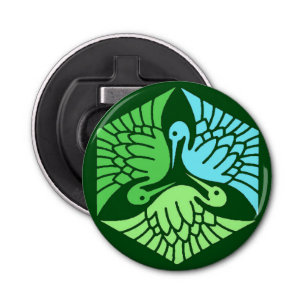 Décapsuleur Grues japonaises, Jade Green et Bleu clair