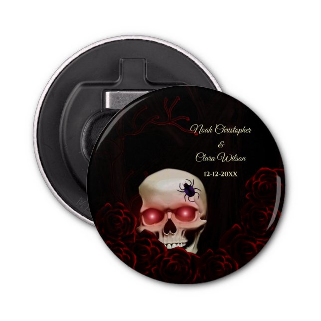 Décapsuleur Halloween gothique morose floral effrayant (Devant)