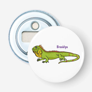 Décapsuleur Happy green iguana cartoon