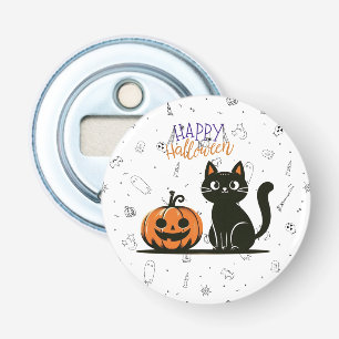Décapsuleur Happy Halloween chat et citrouille