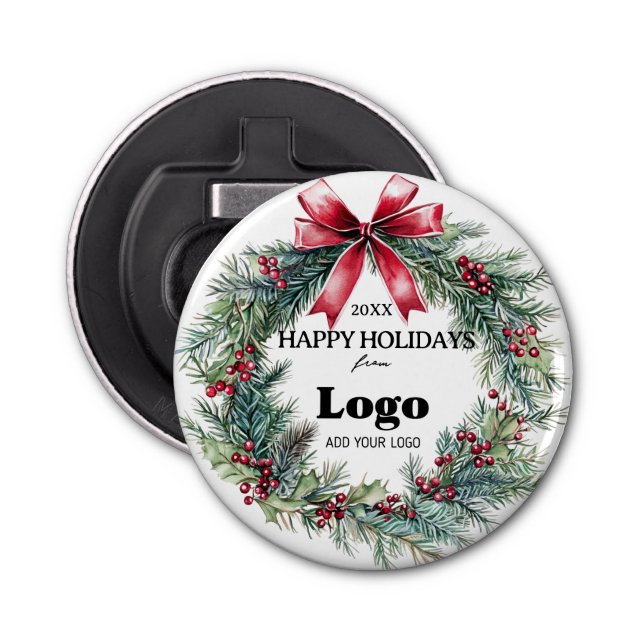 Décapsuleur Happy Holidays Business Logo Gift for Clients (Devant)