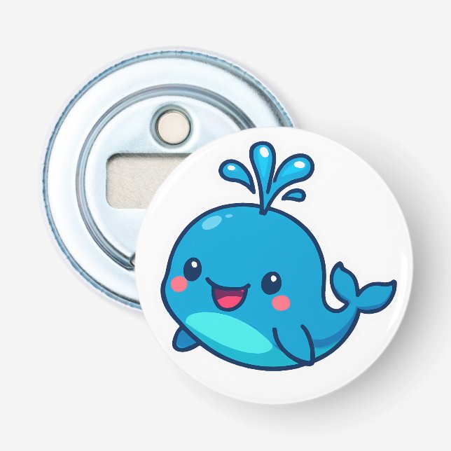 Décapsuleur Happy Kawaii Baleine Sticker - mignon ami Océan (Devant)