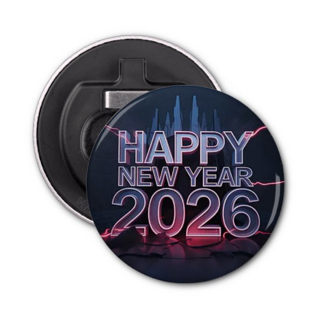 Décapsuleur Happy New Year Pin Button — esthetic Badge (Devant)