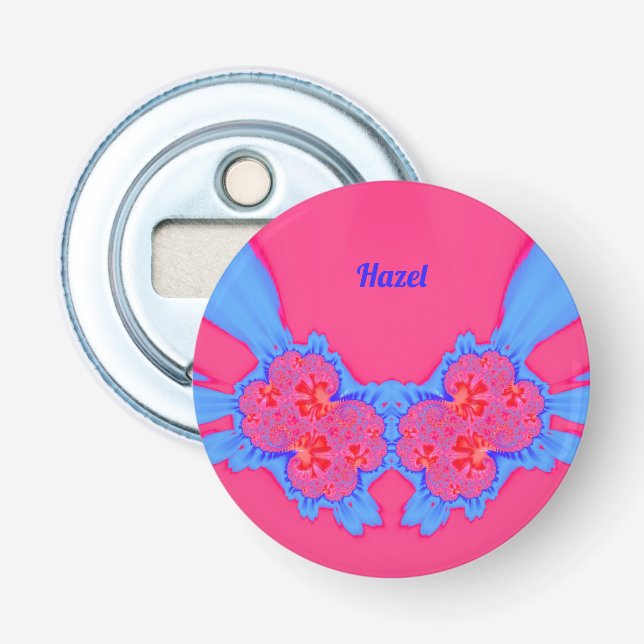 Décapsuleur HAZEL ~ Fractale 3D bleu rose ~  (Devant)