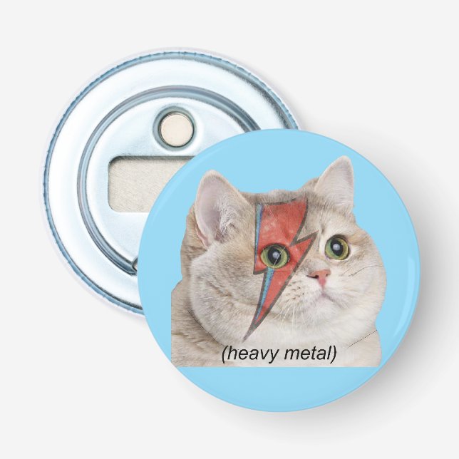 Décapsuleur Heavy Breathing Cat Meme Heavy Metal Rocker (Devant)