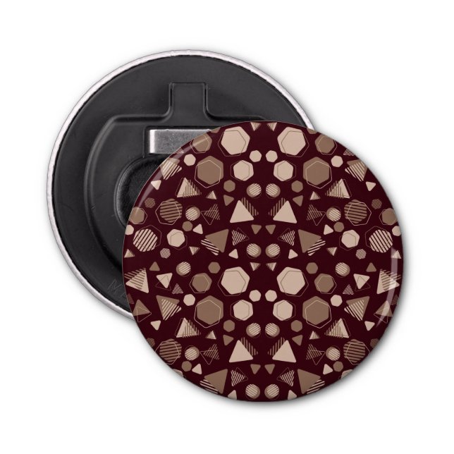 Décapsuleur Hexagon & Triangle Rose & Brown sur Motif Maroon (Devant)