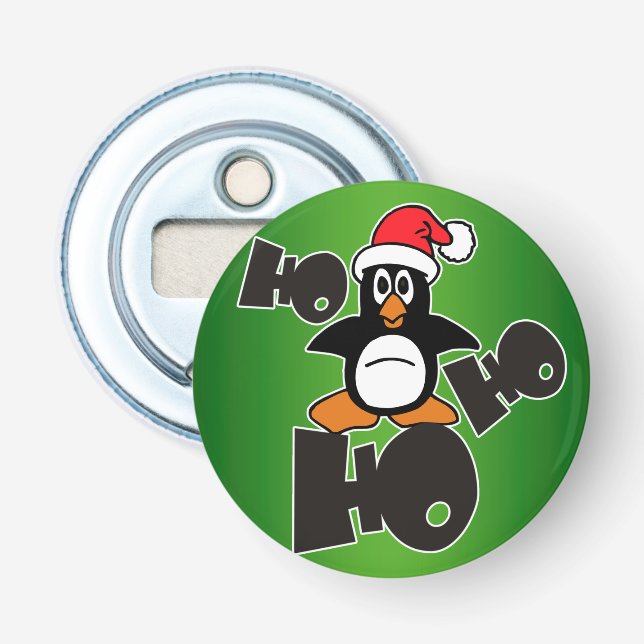 Décapsuleur Ho Ho Ho - Penguin - joyeux noël + votre backgr (Devant)