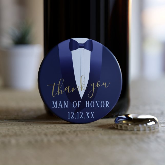 Décapsuleur Homme d'honneur Merci Blue Mariage Bottle Opener (Créateur téléchargé)