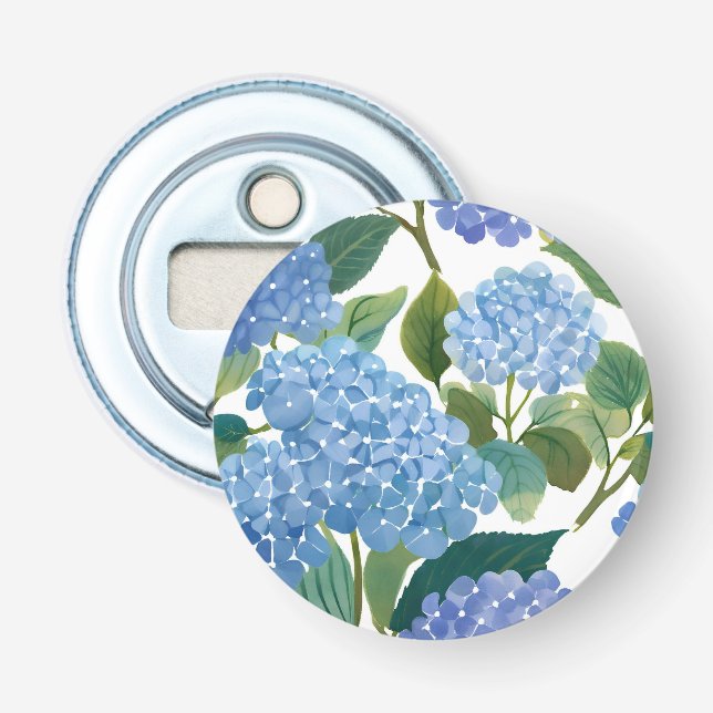 Décapsuleur Hortensias bleus | Beau buisson floral (Devant)
