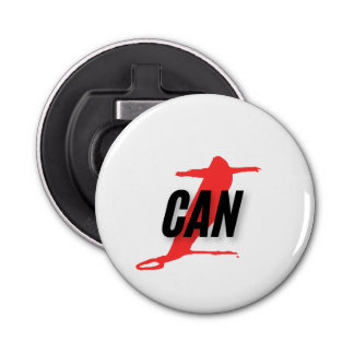 Décapsuleur "I Can" Dynamic Red & Black Empowerment Word Art