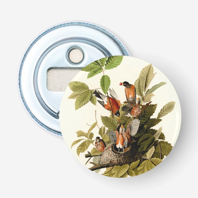 Décapsuleur Illustration Audubon American Robin Wildlife Bird (Devant)