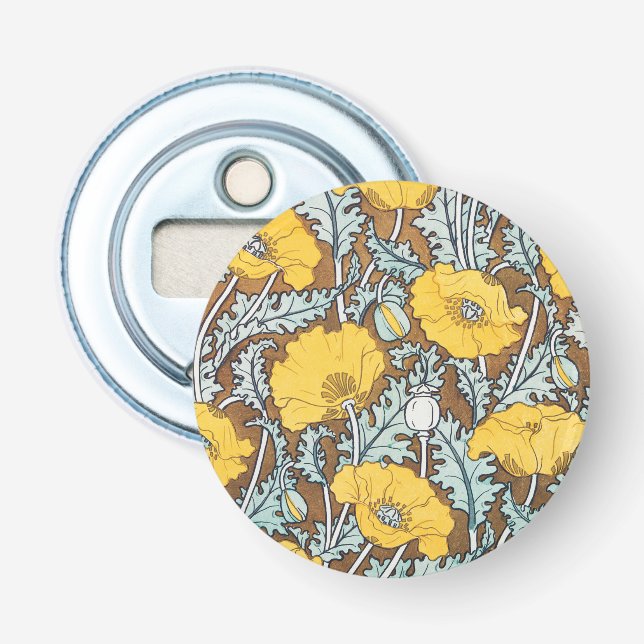 Décapsuleur illustration d'art de pavot fleur jaune (Devant)