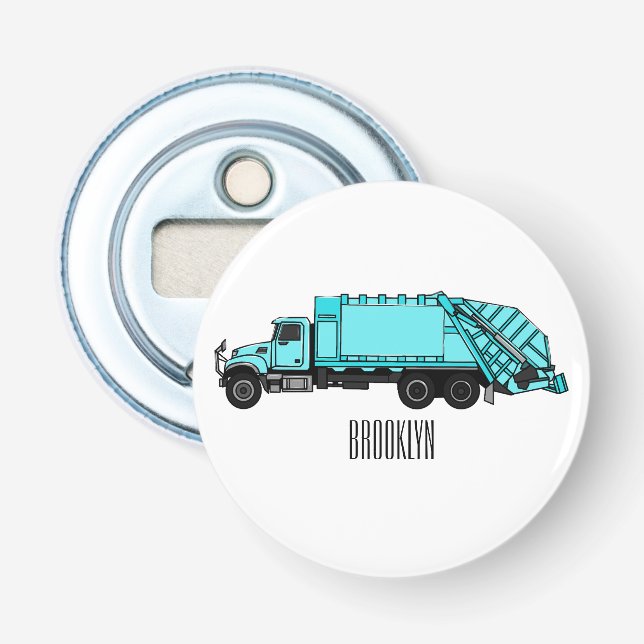 Décapsuleur Illustration de camion à ordures (Devant)