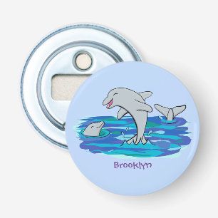 Décapsuleur Illustration de dauphins heureux adorables