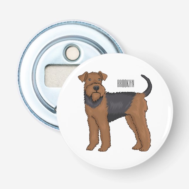 Décapsuleur illustration de dessin animé de chien terrier Aire (Devant)