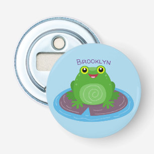 Décapsuleur Illustration de dessin animé de grenouille verte h