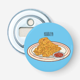 Décapsuleur Illustration de dessin animé sur le poulet frit