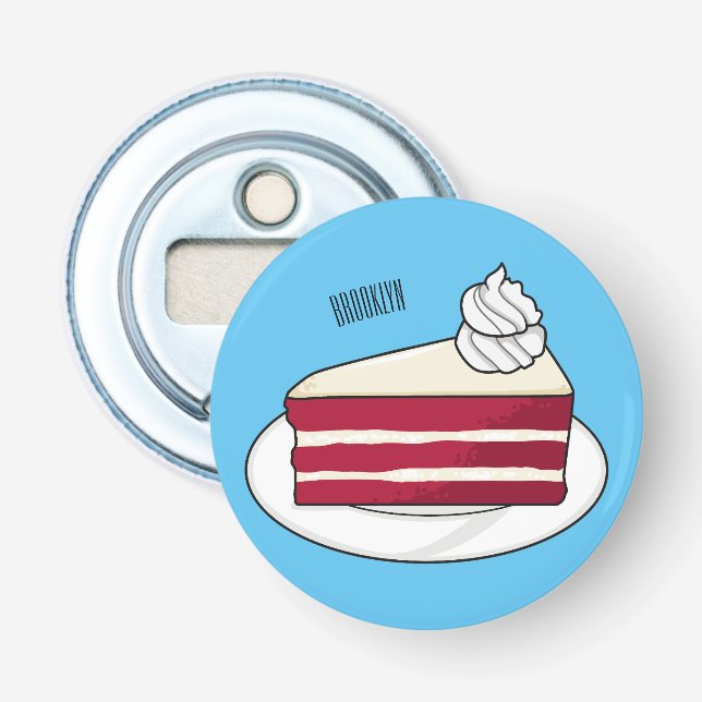 Décapsuleur Illustration de gâteau en velours rouge (Devant)