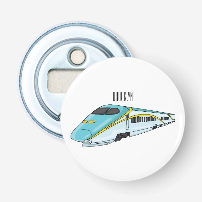 Décapsuleur Illustration de la bande dessinée d'un train à bal (Devant)