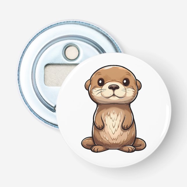 Décapsuleur Illustration de la loutre de dessin (Devant)