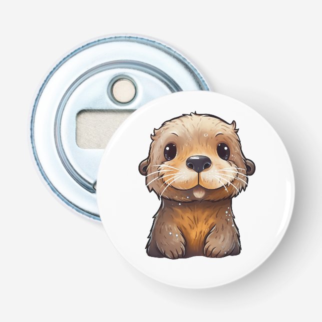 Décapsuleur Illustration de la loutre de dessin (Devant)
