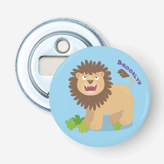 Décapsuleur Illustration de l'effervescence de lions heureux (Devant)
