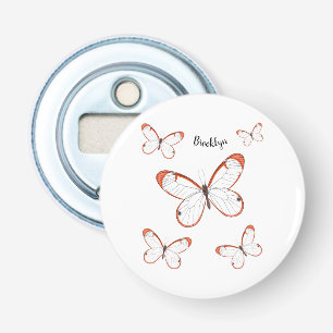 Décapsuleur Illustration de papillon en verre