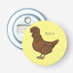 Décapsuleur Illustration de poulet à la polis chamois