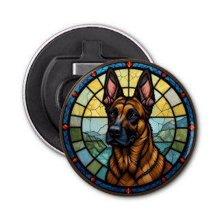 Décapsuleur Illustration de style Malinois belge en verre vern