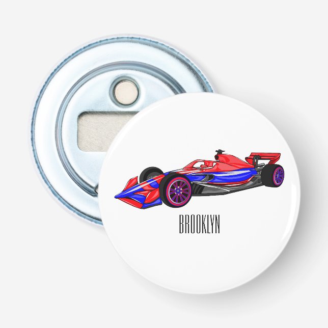 Décapsuleur Illustration de voiture de course professionnelle (Devant)