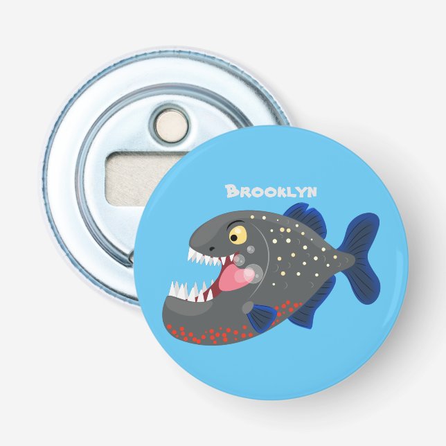 Décapsuleur Illustration drôle de piranha affamée (Devant)