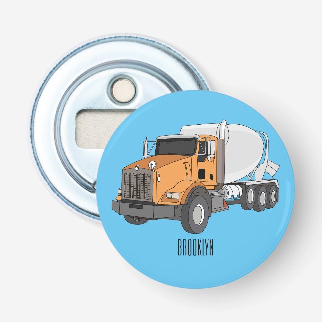 Décapsuleur Illustration du camion de mélange de béton (Devant)