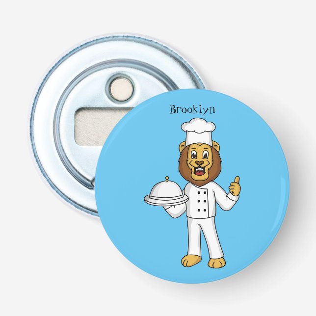 Décapsuleur Illustration du chef mignon lion (Devant)