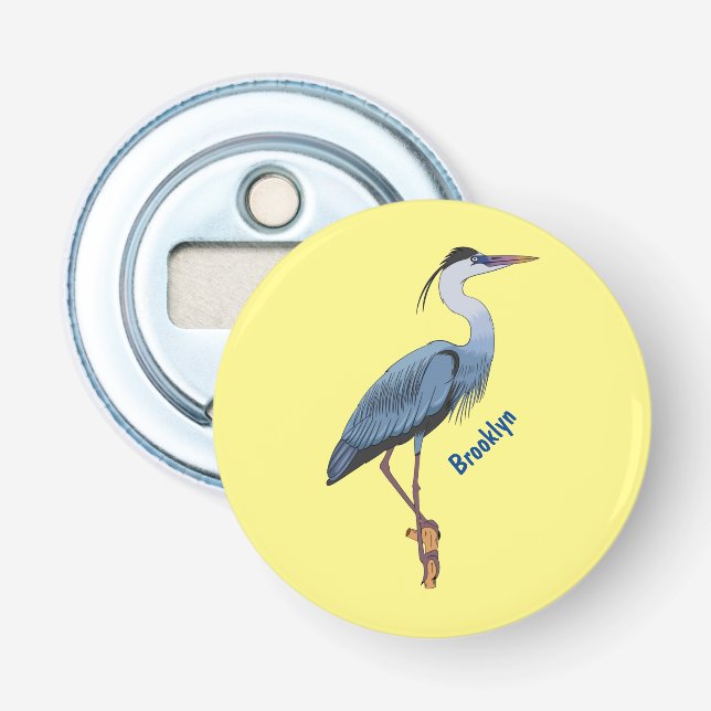 Décapsuleur Illustration du grand héron bleu (Devant)