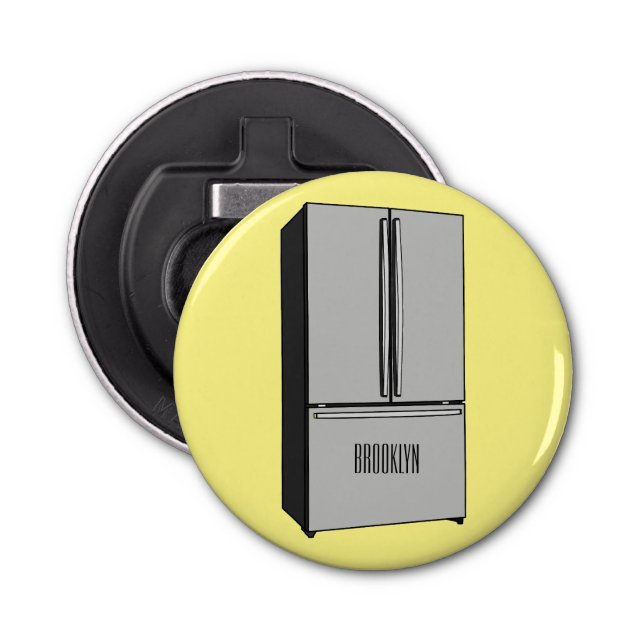 Décapsuleur Illustration du réfrigérateur de porte française (Devant)