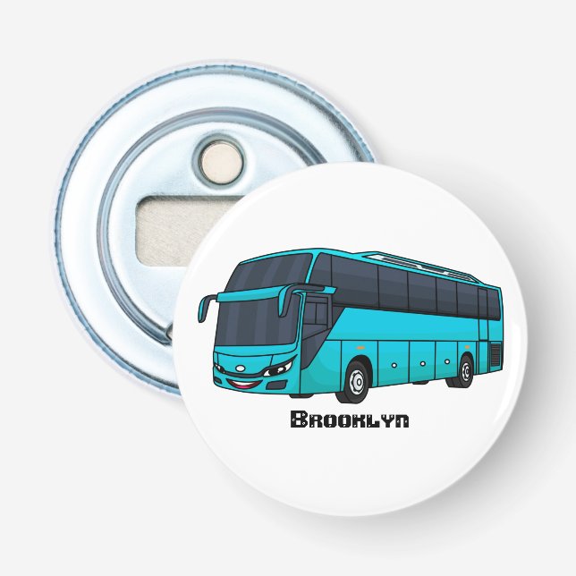 Décapsuleur Illustration d'un autobus à passagers moderne (Devant)