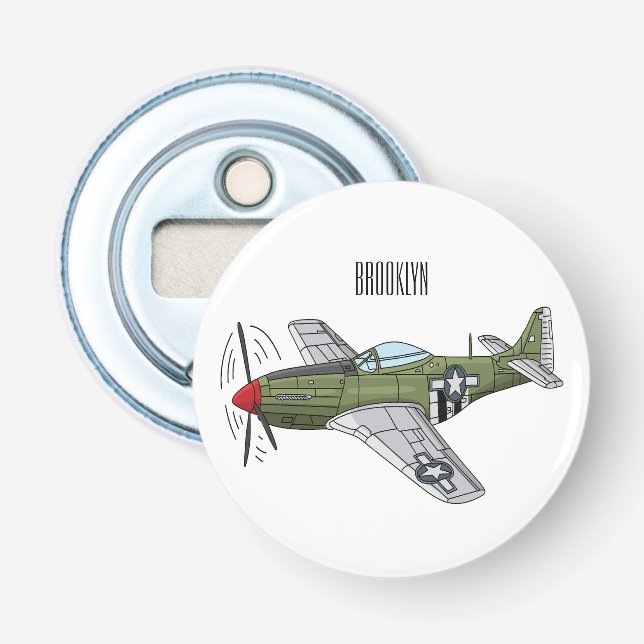 Décapsuleur Illustration d'un avion militaire (Devant)