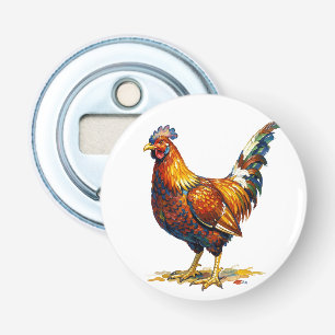 Décapsuleur Illustration d'un coq coloré et vibrant
