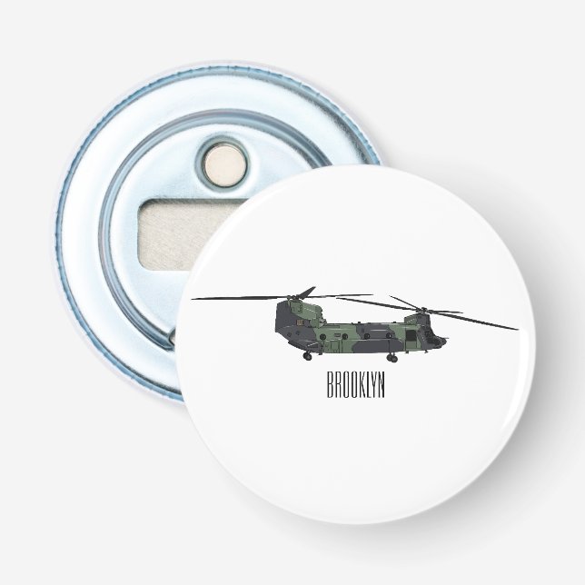 Décapsuleur Illustration d'un hélicoptère de l'armée de Chinoo (Devant)