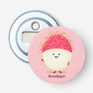 Décapsuleur Illustration mignon du ramboutan rose