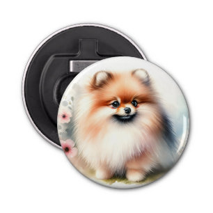 Décapsuleur Image d'aquarelle mignonne Pomeranian