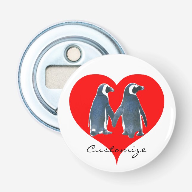 Décapsuleur Inséparables Penguin Couple Red Heart Thunder_Cove (Devant)