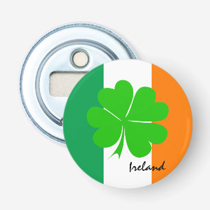 Décapsuleur Irlande & quatre feuilles de trèfle, drapeau irla