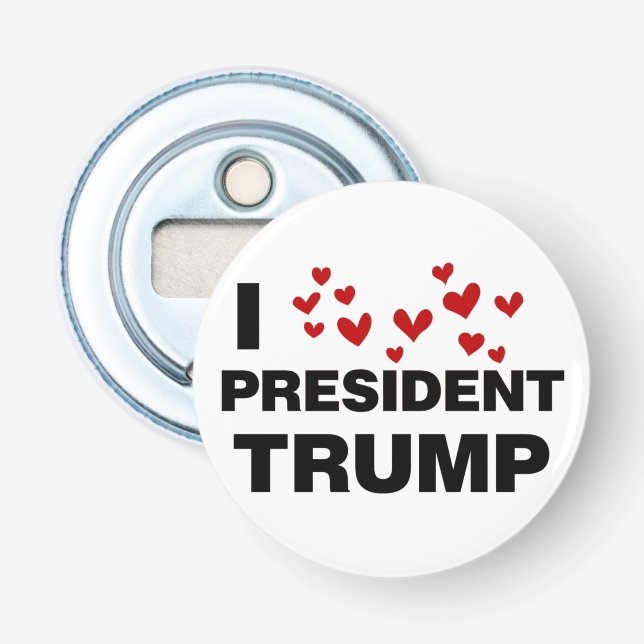 Décapsuleur J'aime les coeurs du président Trump (Devant)
